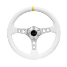 350MM 3in DEEP DISH WITH HOLES LEATHER - WHITE- YELLOW CENTER MARK