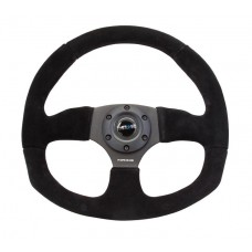 FLAT BOTTOM STEERING WHEEL SUEDE - SUEDE-BLACK STITCH