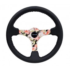 350MM DEEP DISH STEERING WHEEL LEATHER - FLORAL