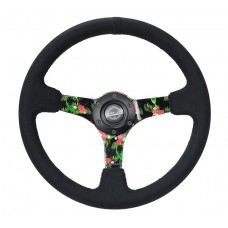 350MM DEEP DISH STEERING WHEEL SUEDE - TROPICAL