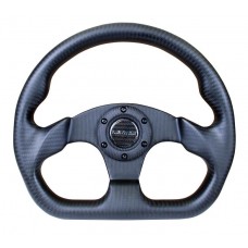 CARBON FIBER STEERING WHEEL FLAT BOTTOM - MATTE BLACK CARBON
