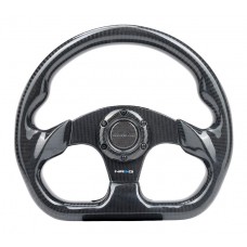 CARBON FIBER STEERING WHEEL FLAT BOTTOM - SHINNY BLACK CARBON