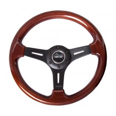 CLASSIC 320MM WOOD GRAIN STEERING WHEEL - BLACK