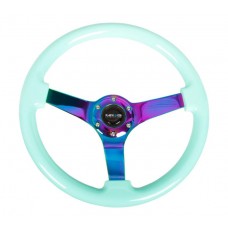 350MM 3in DEEP DISH WOOD GRAIN STEERING WHEEL - MINTY FRESH WOOD-NEOCHROME