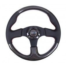CARBON FIBER STEERING WHEEL 315MM - RED STITCH