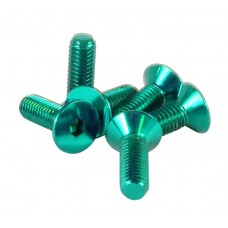 STEERING WHEEL SCREWS - GREEN FLAT